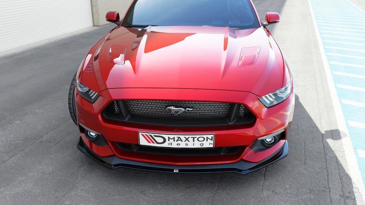 Street+ Spoilerlippe Front Ansatz passend für Ford Mustang Mk6 schwarz Hochglanz – Ansicht 1