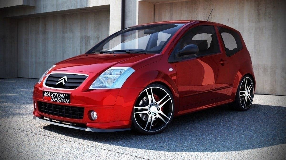 Street+ Spoilerlippe Front Ansatz passend für CITROEN C2 VTS schwarz Hochglanz – Ansicht 1