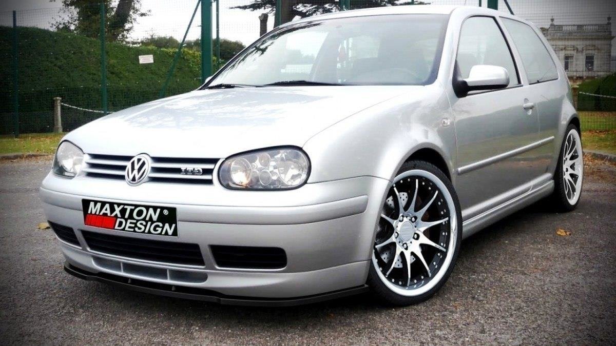 Street+ Spoilerlippe Front Ansatz passend für VW GOLF 4 (FÜR 25TH Frontansatz) schwarz Hochglanz – Ansicht 1