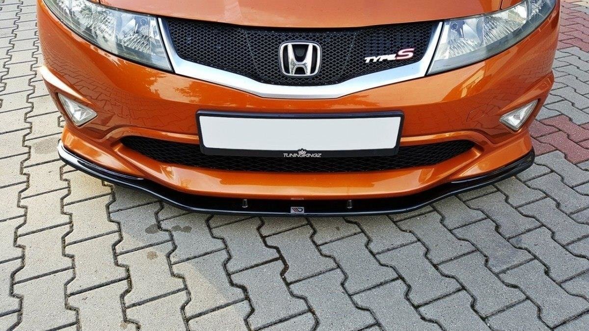 Street+ Spoilerlippe Front Ansatz passend für HONDA CIVIC VIII TYPE S/R schwarz Hochglanz – Ansicht 1