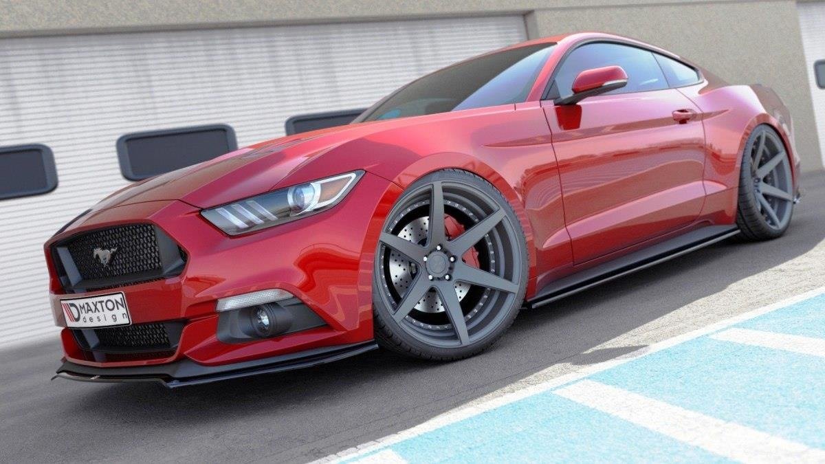 Street+ Spoilerlippe Front Ansatz passend für Ford Mustang Mk6 schwarz Hochglanz – Ansicht 3
