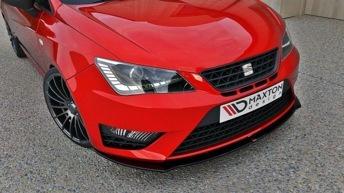 Street+ Spoilerlippe Front Ansatz passend für SEAT IBIZA IV CUPRA (6J) Facelift schwarz Hochglanz – Ansicht 3