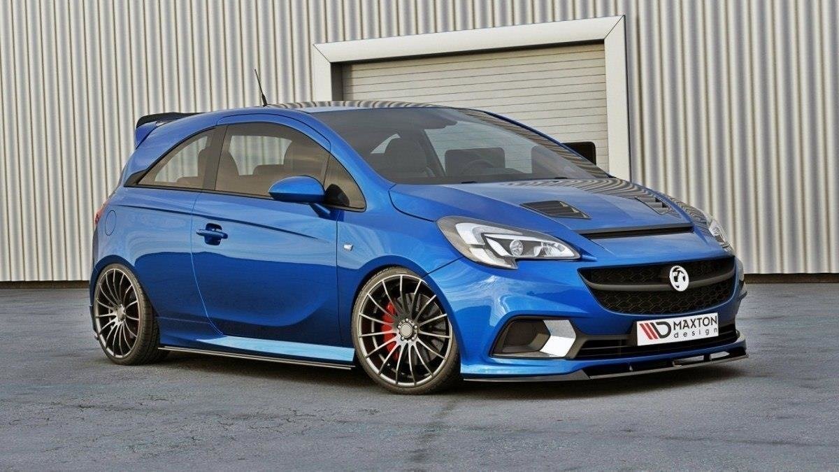Street+ Spoilerlippe Front Ansatz passend für OPEL CORSA E OPC/VXR NÜRBURG schwarz Hochglanz – Ansicht 4