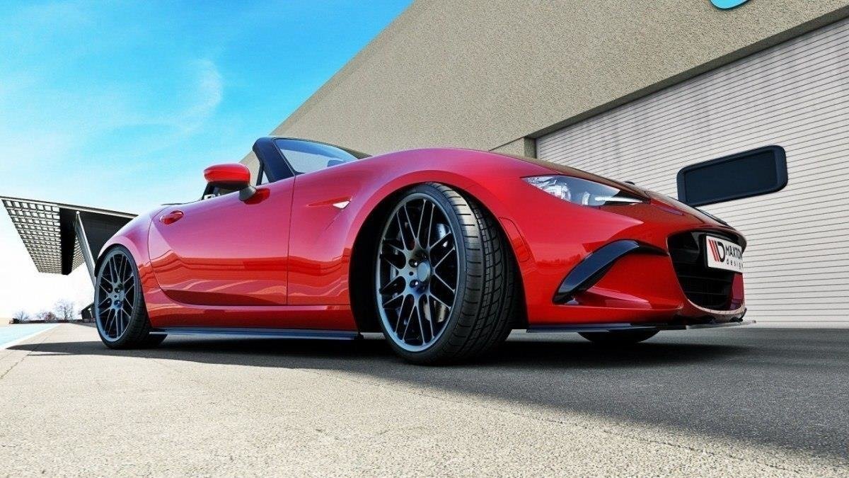 Street+ Spoilerlippe Front Ansatz V.1 passend für Mazda MX-5 ND (Mk4) schwarz Hochglanz – Ansicht 3