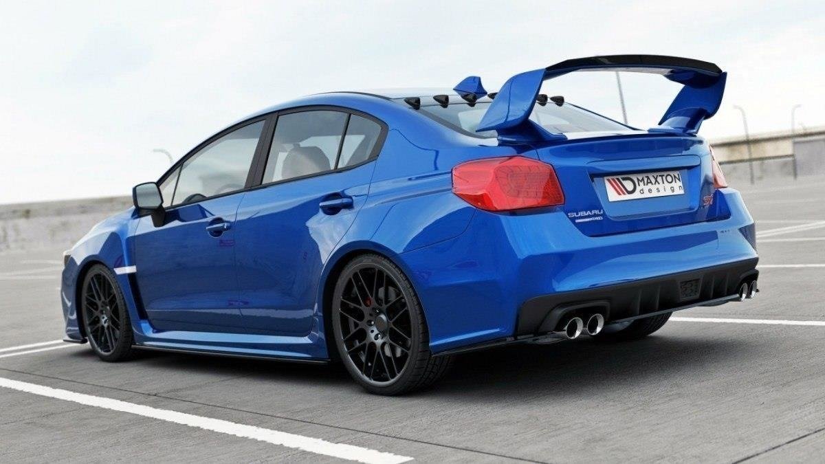 Heck Ansatz Flaps Diffusor V.1 passend für Subaru WRX STI Mk4 / Mk4 Facelift schwarz Hochglanz – Ansicht 4