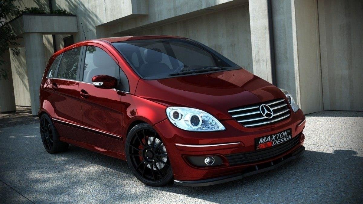Street+ Spoilerlippe Front Ansatz passend für MERCEDES B-KLASSE 245 schwarz Hochglanz – Ansicht 1
