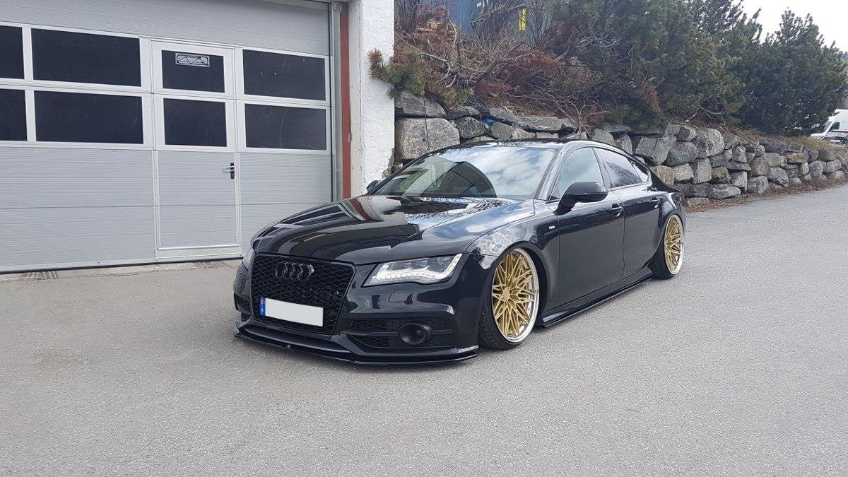 Street+ Spoilerlippe Front Ansatz V.1 passend für Audi S7 / A7 S-Line C7  schwarz Hochglanz – Ansicht 1