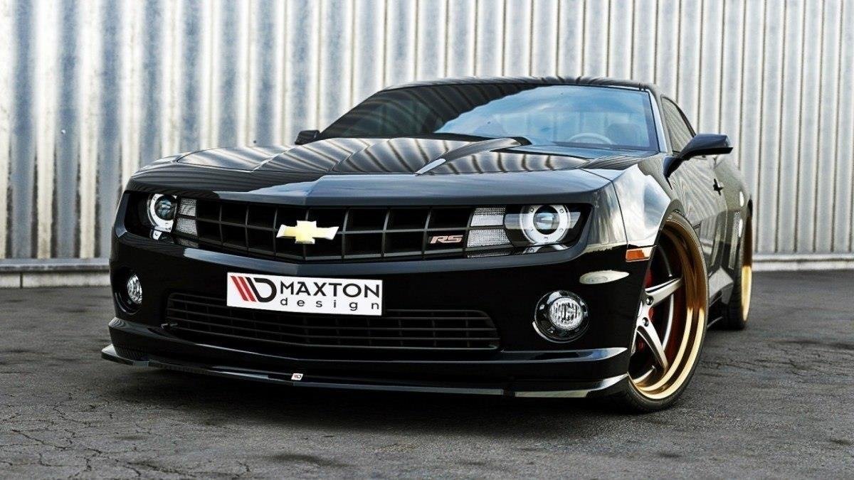 Street+ Spoilerlippe Front Ansatz passend für Chevrolet Camaro SS Mk5 schwarz Hochglanz – Ansicht 1