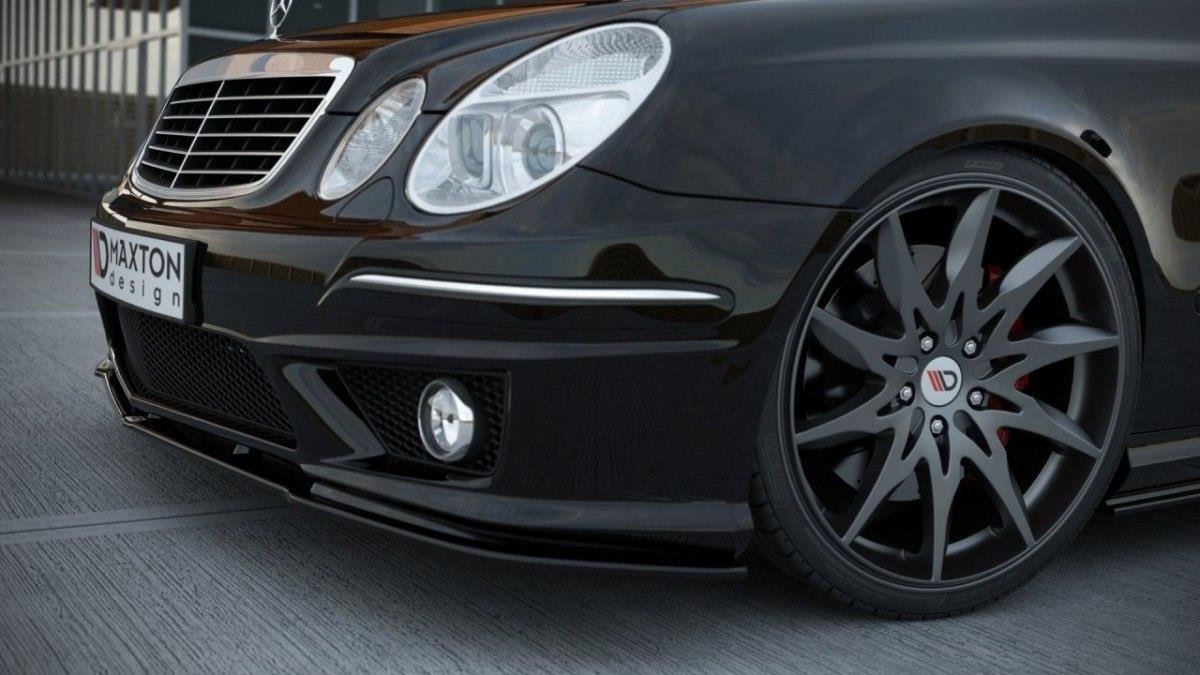Street+ Spoilerlippe Front Ansatz passend für MERCEDES E W211 AMG FACELIFT schwarz Hochglanz – Ansicht 2