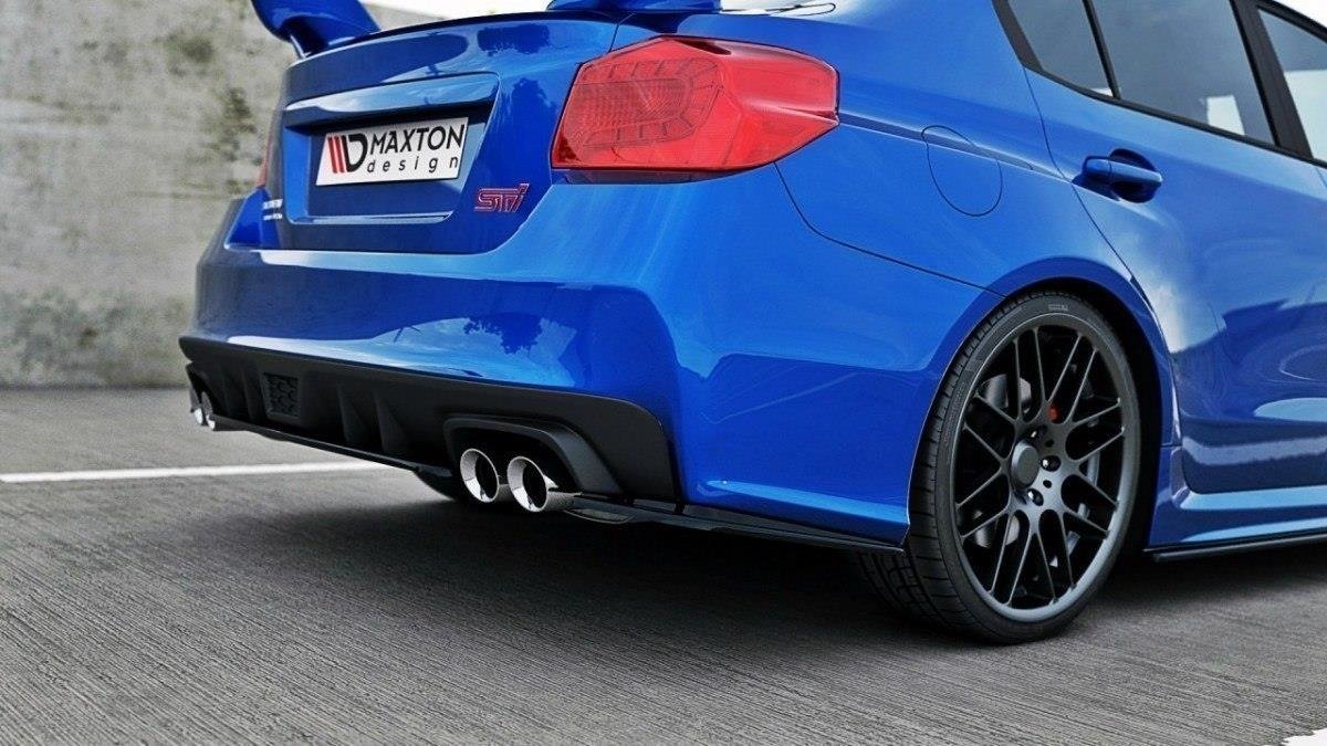 Heck Ansatz Flaps Diffusor V.1 passend für Subaru WRX STI Mk4 / Mk4 Facelift schwarz Hochglanz – Ansicht 1