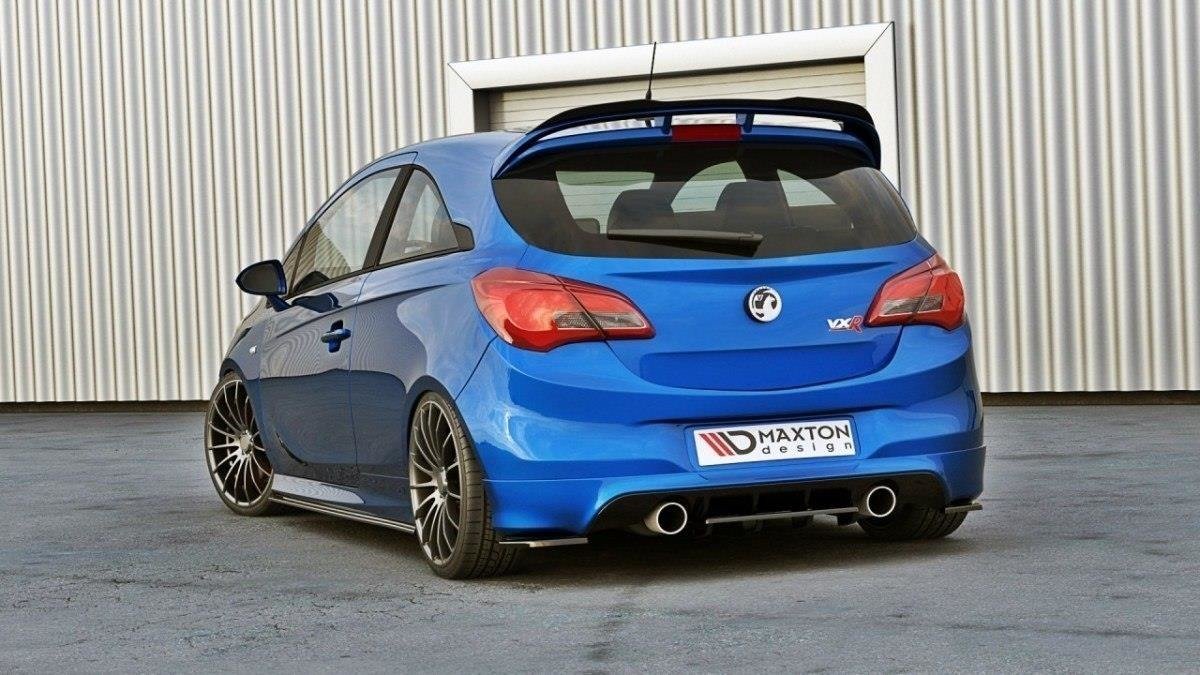 Heck Ansatz Flaps Diffusor passend für OPEL CORSA E OPC / VXR schwarz Hochglanz – Ansicht 2