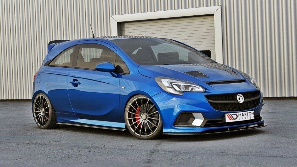 Street+ Spoilerlippe Front Ansatz passend für OPEL CORSA E OPC / VXR schwarz Hochglanz – Ansicht 4
