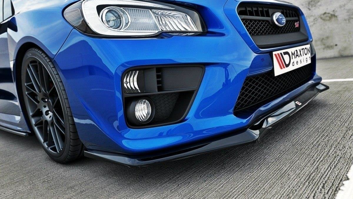 Street+ Spoilerlippe Front Ansatz passend für Subaru Impreza MK4 WRX STI V.1 schwarz Hochglanz – Ansicht 4