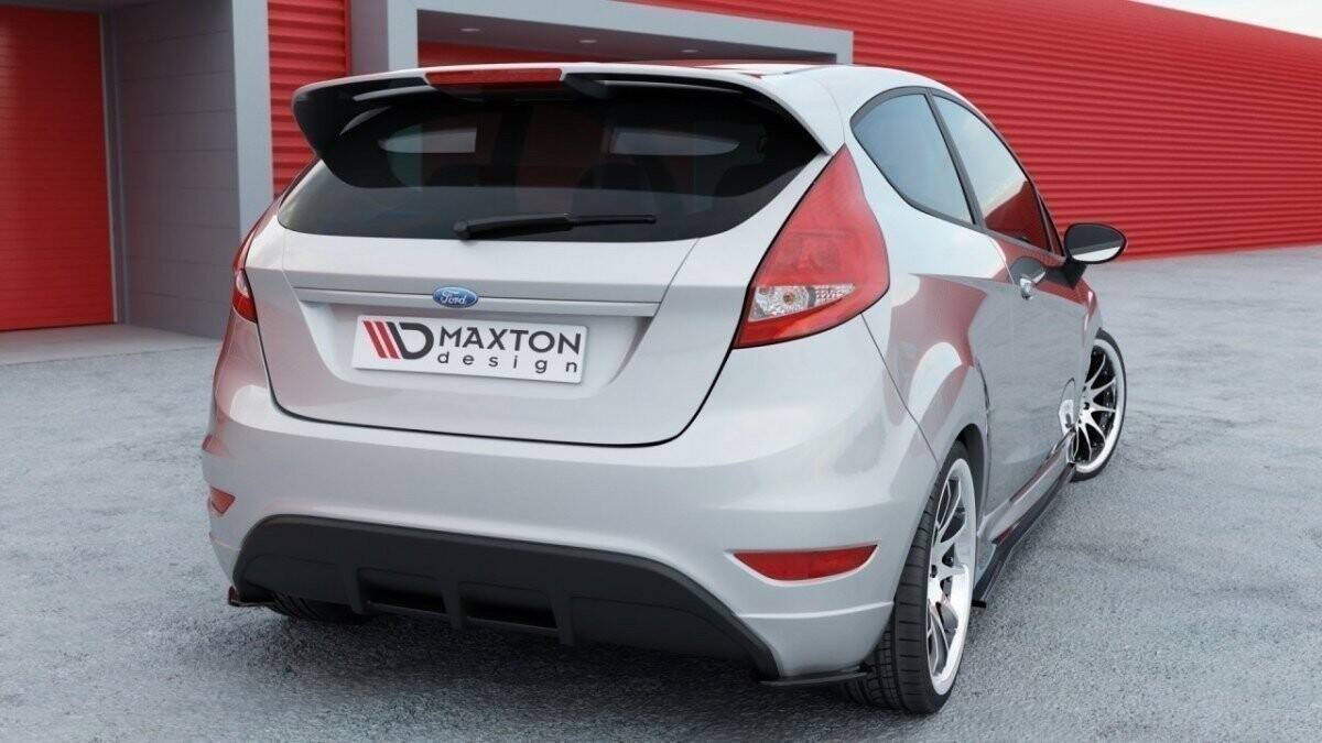 Heck Ansatz Flaps Diffusor passend für FORD FIESTA MK7 ST / STLINE / ZETEC S schwarz Hochglanz – Ansicht 1