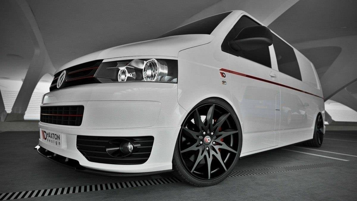 Street+ Spoilerlippe Front Ansatz passend für VW T5 SPORTLINE schwarz Hochglanz – Ansicht 6