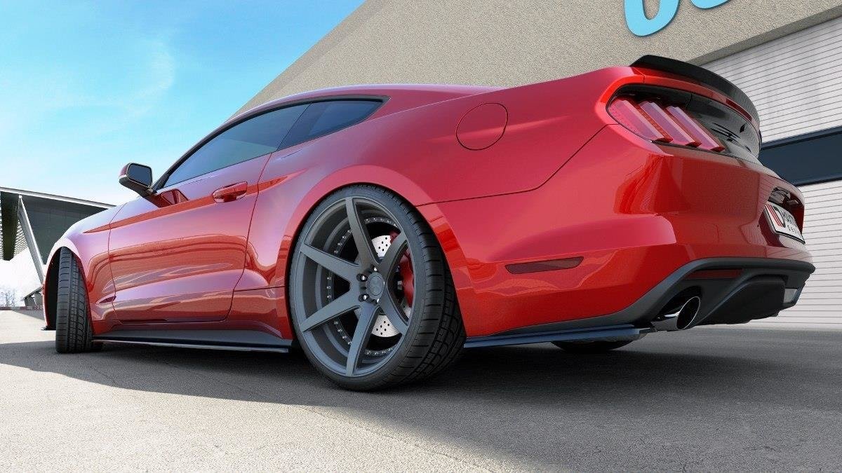 Street+ Seitenschweller Leisten passend für Ford Mustang Mk6 schwarz Hochglanz – Ansicht 4