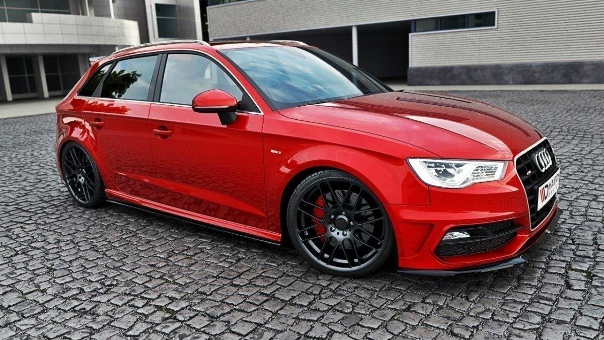 Street+ Seitenschweller Leisten passend für V.1 passend für Audi S3 / A3 S-Line Sportback 8V / 8V Facelift schwarz Hochglanz – Ansicht 3