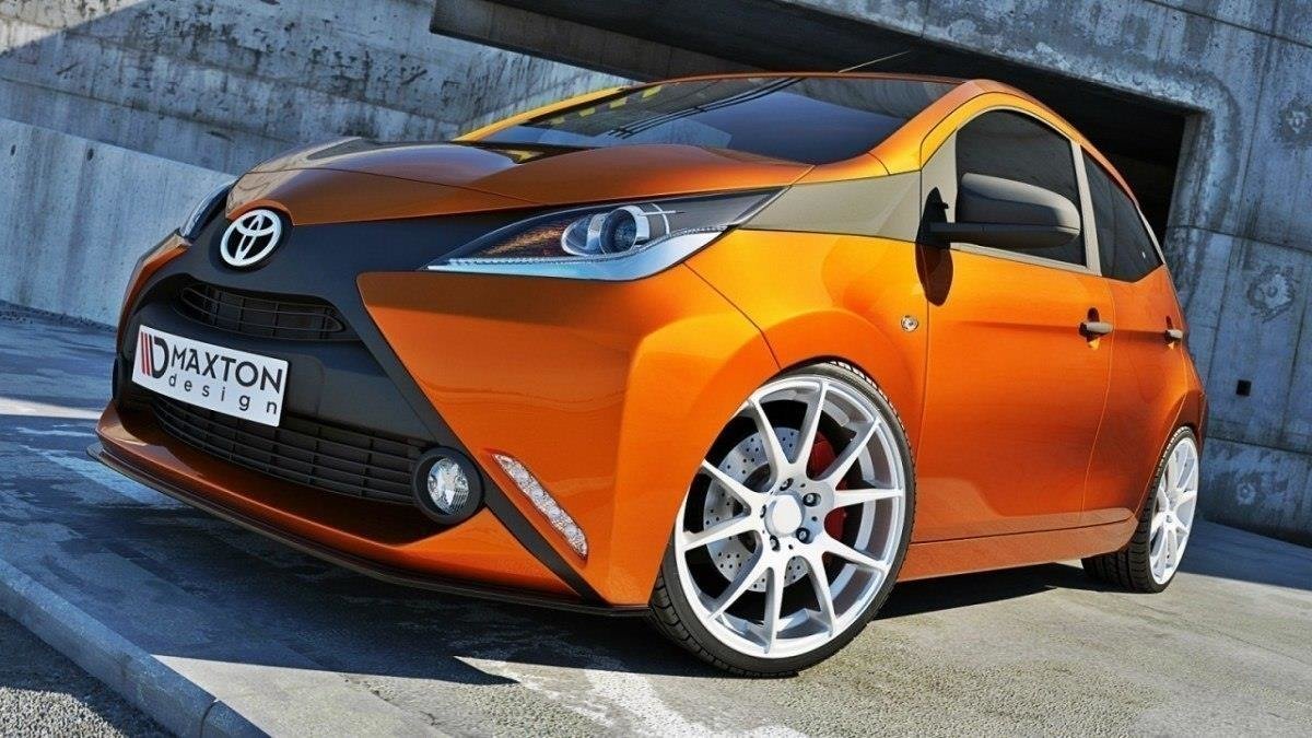 Street+ Spoilerlippe Front Ansatz passend für TOYOTA AYGO mk2 schwarz Hochglanz – Ansicht 2