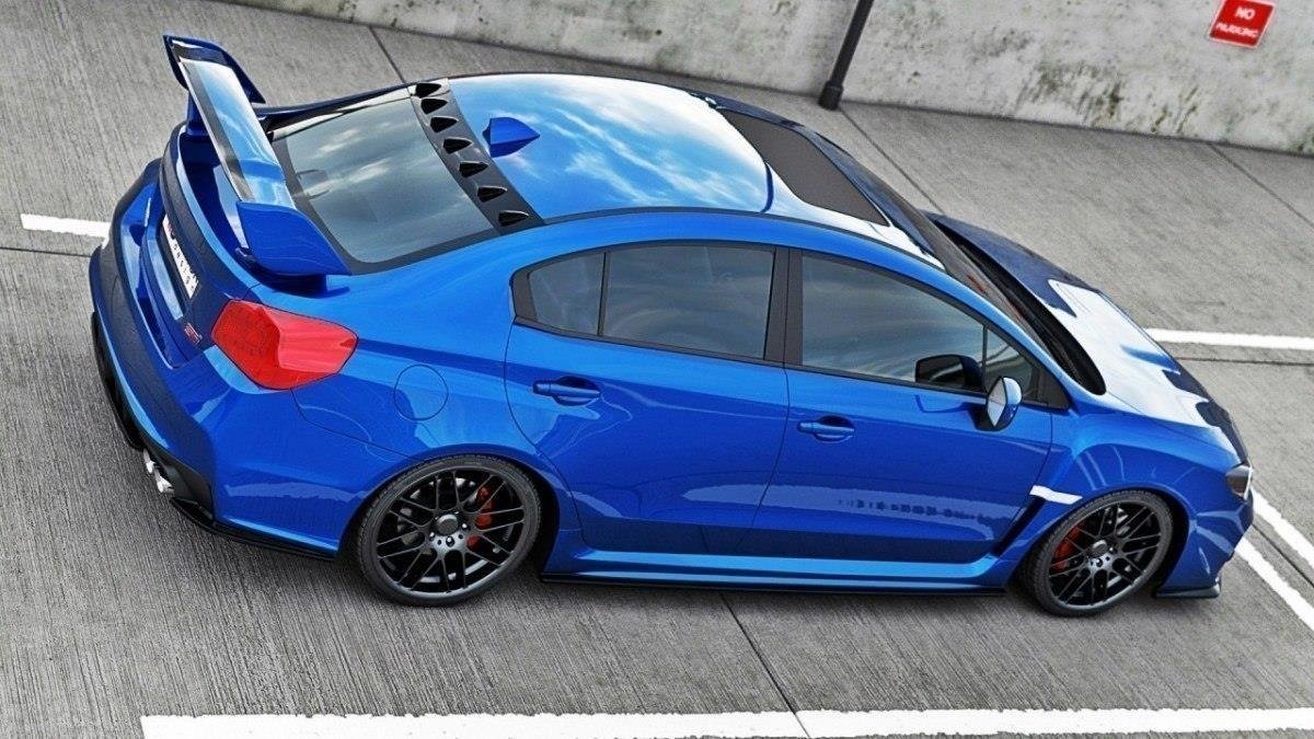 Street+ Seitenschweller Leisten passend für V.1 passend für Subaru WRX STI MK4  schwarz Hochglanz – Ansicht 1