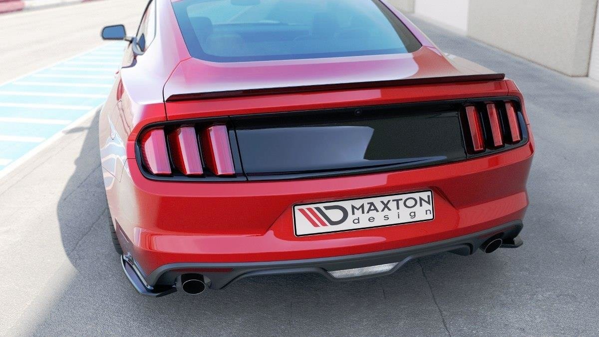 Heck Ansatz Flaps Diffusor passend für Ford Mustang Mk6 schwarz Hochglanz – Ansicht 3
