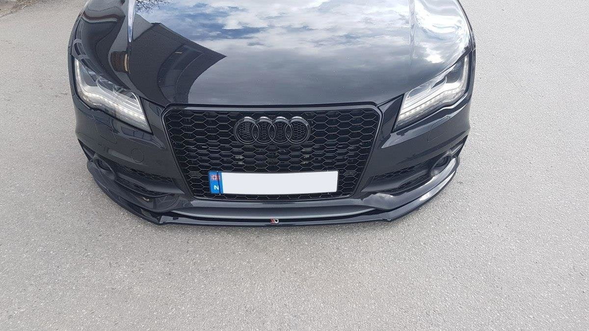 Street+ Spoilerlippe Front Ansatz V.1 passend für Audi S7 / A7 S-Line C7  schwarz Hochglanz – Ansicht 3