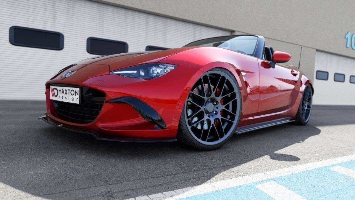 Street+ Spoilerlippe Front Ansatz V.2 passend für Mazda MX-5 ND (Mk4) schwarz Hochglanz – Ansicht 1