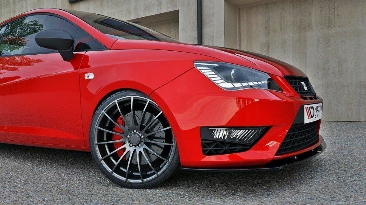 Street+ Spoilerlippe Front Ansatz passend für SEAT IBIZA IV CUPRA (6J) Facelift schwarz Hochglanz – Ansicht 1