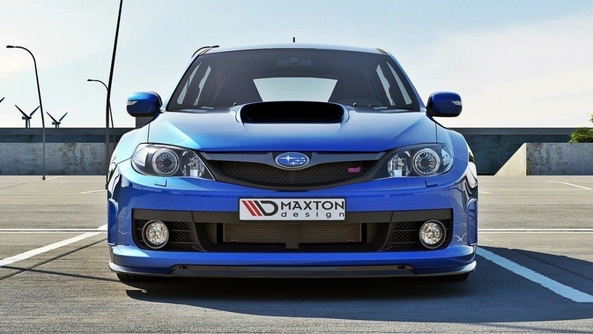 Street+ Spoilerlippe Front Ansatz V.1 passend für Subaru Impreza WRX STI Mk3 schwarz Hochglanz – Ansicht 3