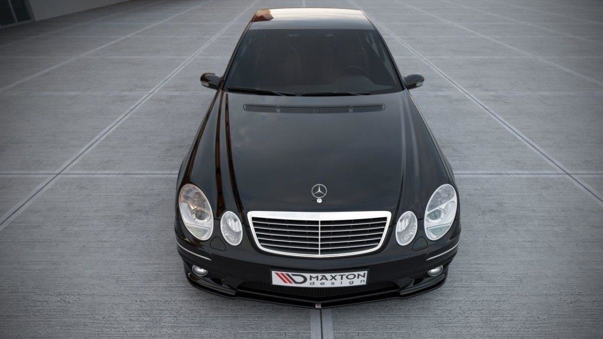 Street+ Spoilerlippe Front Ansatz passend für MERCEDES E W211 AMG FACELIFT schwarz Hochglanz – Ansicht 1