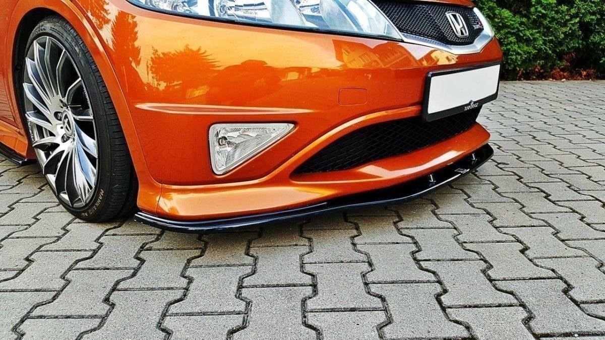 Street+ Spoilerlippe Front Ansatz passend für HONDA CIVIC VIII TYPE S/R schwarz Hochglanz – Ansicht 3