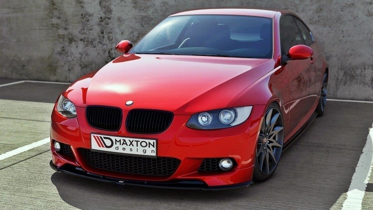 Street+ Spoilerlippe Front Ansatz passend für BMW 3er E92 M Paket vor Facelift schwarz Hochglanz – Ansicht 3