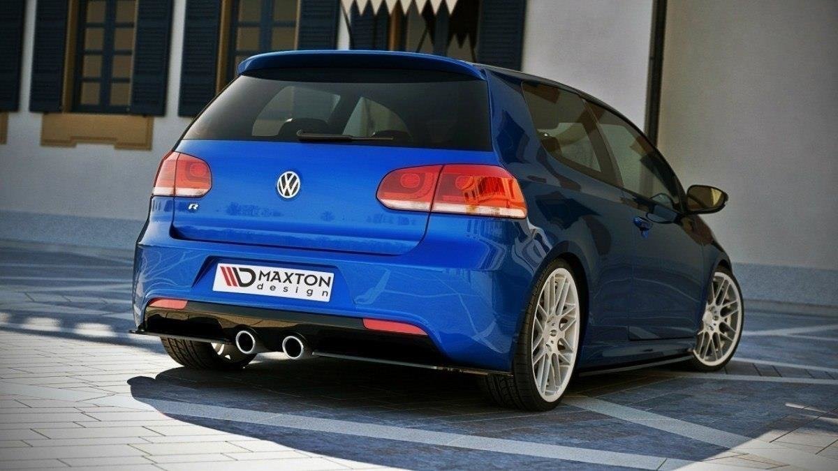 Heck Ansatz Flaps Diffusor passend für VW GOLF 6 R schwarz Hochglanz – Ansicht 1