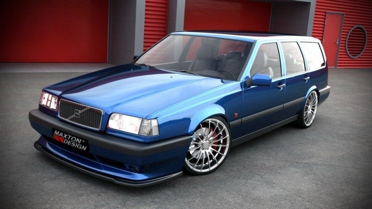 Street+ Spoilerlippe Front Ansatz passend für VOLVO 850 R schwarz Hochglanz – Ansicht 1