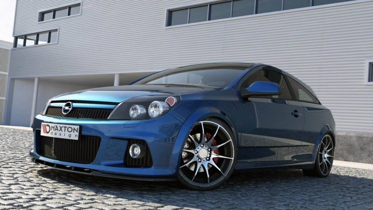 Street+ Spoilerlippe Front Ansatz passend für OPEL ASTRA H OPC / VXR Nurburg schwarz Hochglanz – Ansicht 5