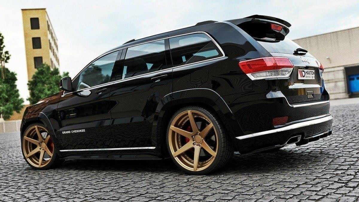Heck Ansatz Flaps Diffusor passend für Jeep Grand Cherokee WK2 Summit Facelift schwarz Hochglanz – Ansicht 3