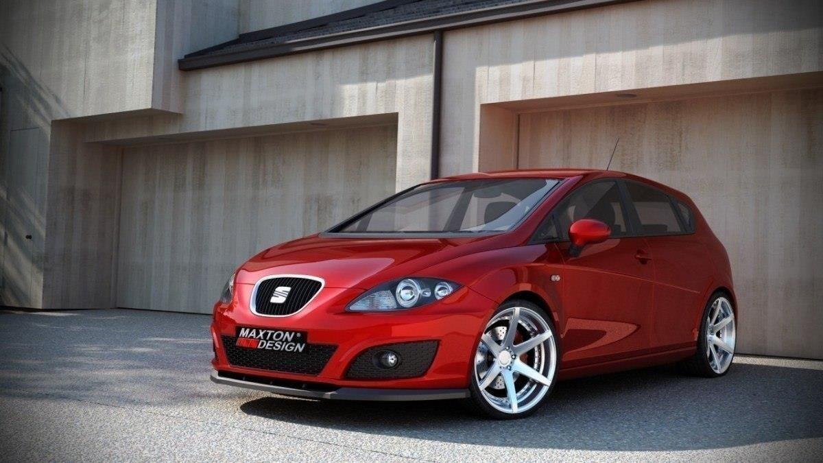 Street+ Spoilerlippe Front Ansatz passend für SEAT LEON MK2 Facelift schwarz Hochglanz – Ansicht 1