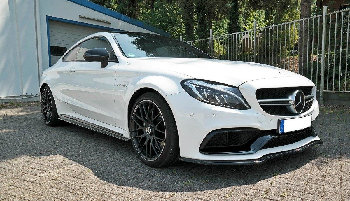 Street+ Spoilerlippe Front Ansatz V.1 passend für Mercedes C-Klasse C205 63 AMG Coupe schwarz Hochglanz – Ansicht 3