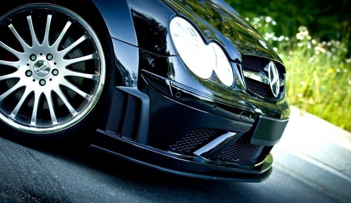 Street+ Spoilerlippe Front Ansatz passend für MERCEDES CLK W209 BLACK (SL BLACK SERIES LOOK) schwarz Hochglanz – Ansicht 2