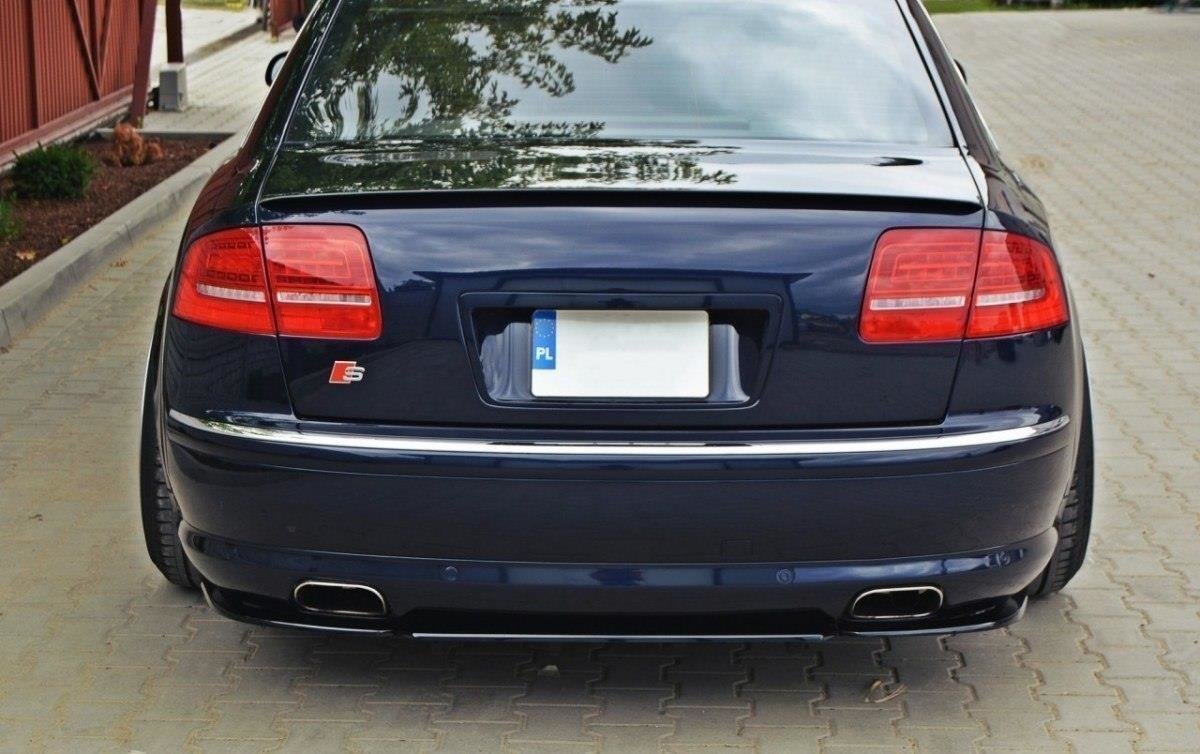 Heck Ansatz Flaps Diffusor passend für Audi A8 W12 D3 schwarz Hochglanz – Ansicht 3