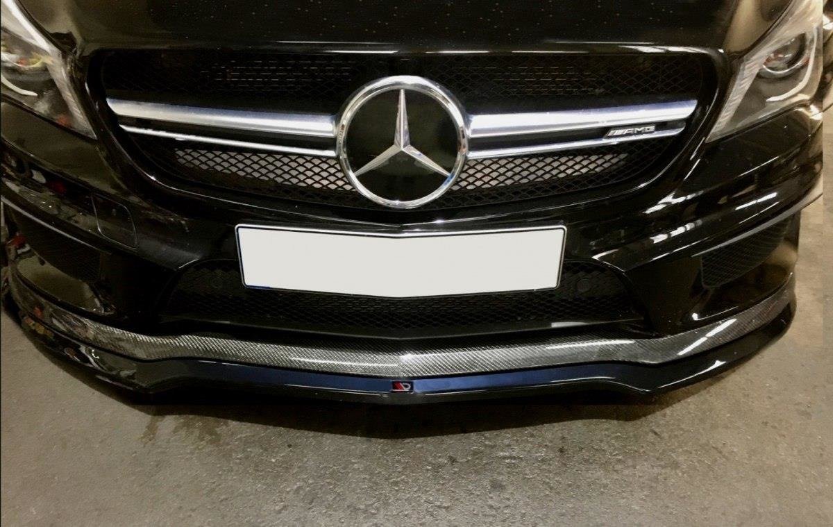 Street+ Spoilerlippe Front Ansatz passend für v.1 MERCEDES CLA 45 AMG C117 (vor Facelift) schwarz Hochglanz – Ansicht 3