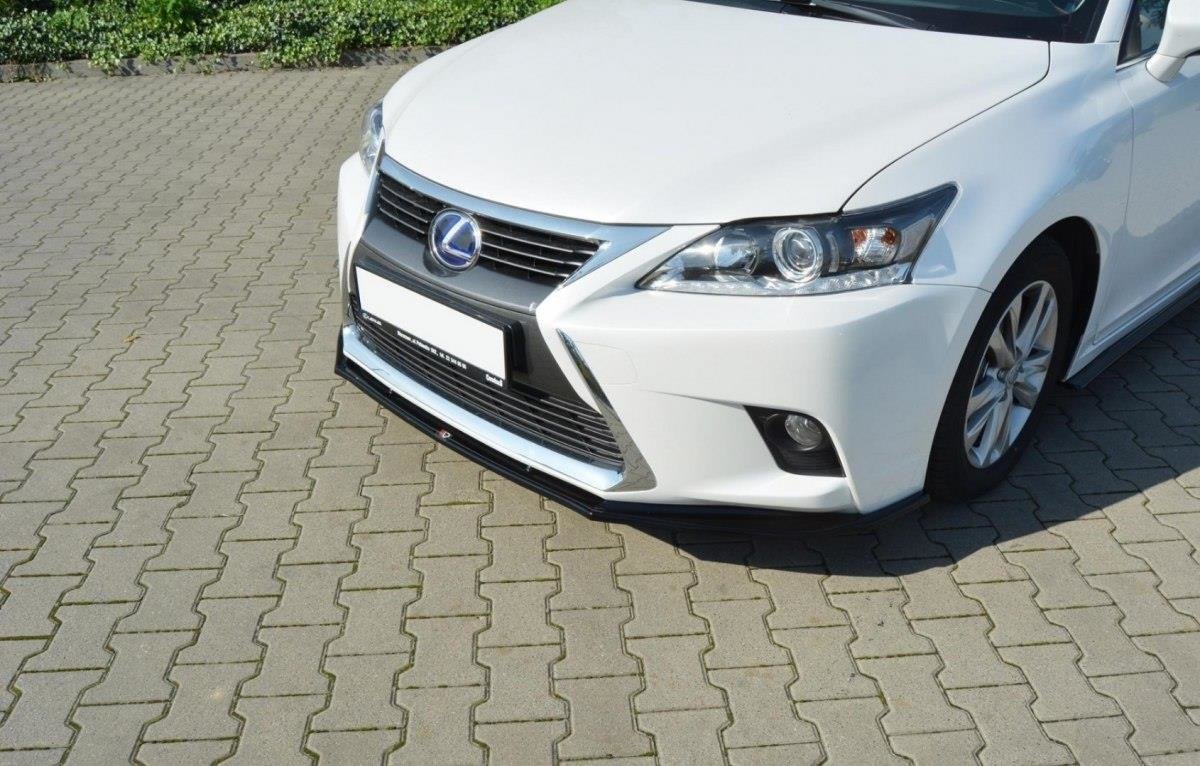 Street+ Spoilerlippe Front Ansatz V.1 passend für Lexus CT Mk1 Facelift schwarz Hochglanz – Ansicht 3