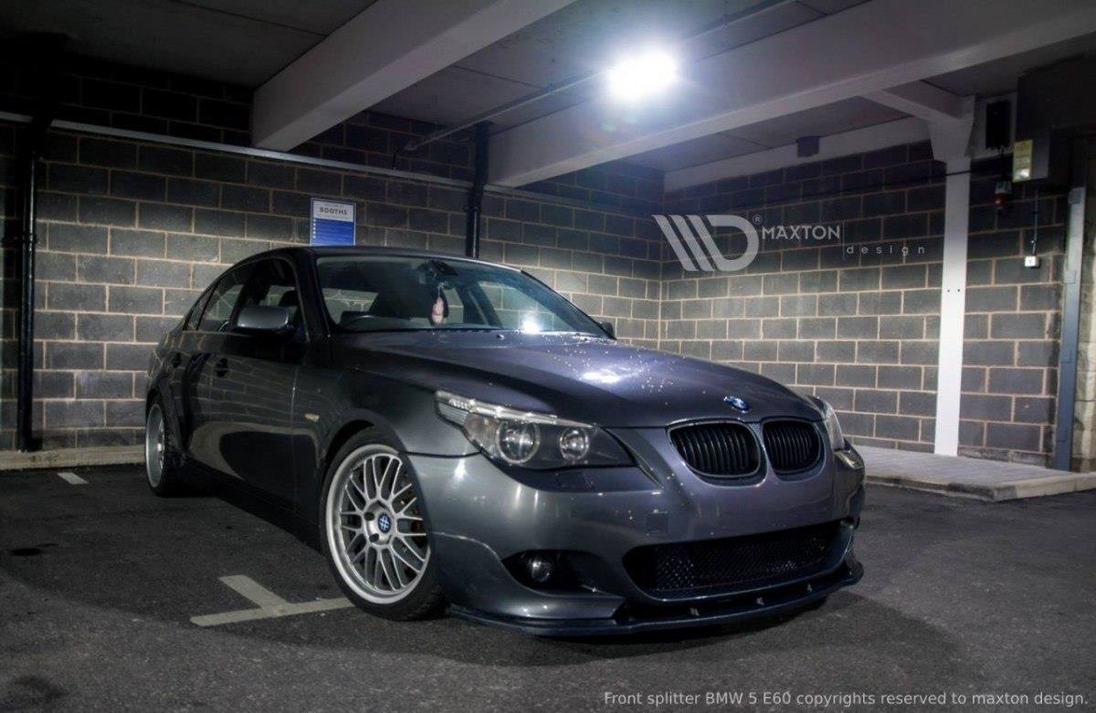 Street+ Spoilerlippe Front Ansatz passend für BMW 5er E60 M Paket schwarz Hochglanz – Ansicht 1