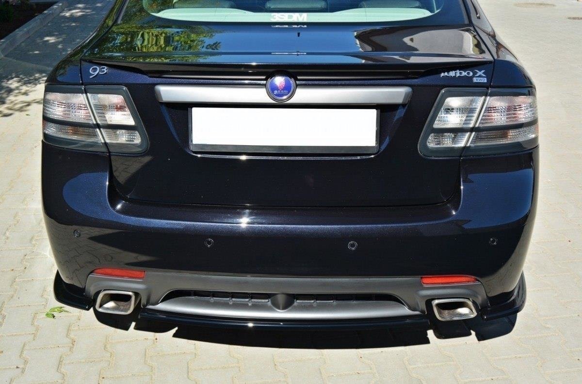 Heck Ansatz Flaps Diffusor passend für SAAB 9-3 TURBO X schwarz Hochglanz – Ansicht 3