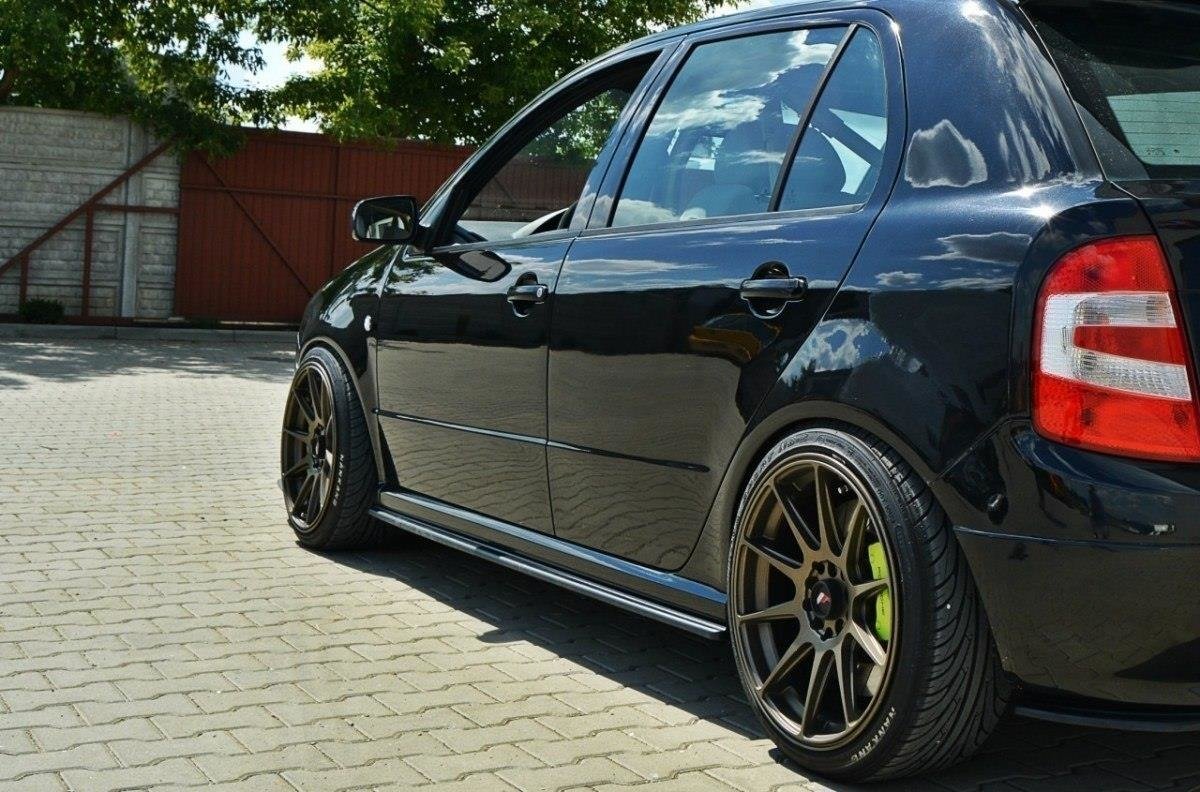 Street+ Seitenschweller Leisten passend für Skoda Fabia RS Mk1 schwarz Hochglanz – Ansicht 1