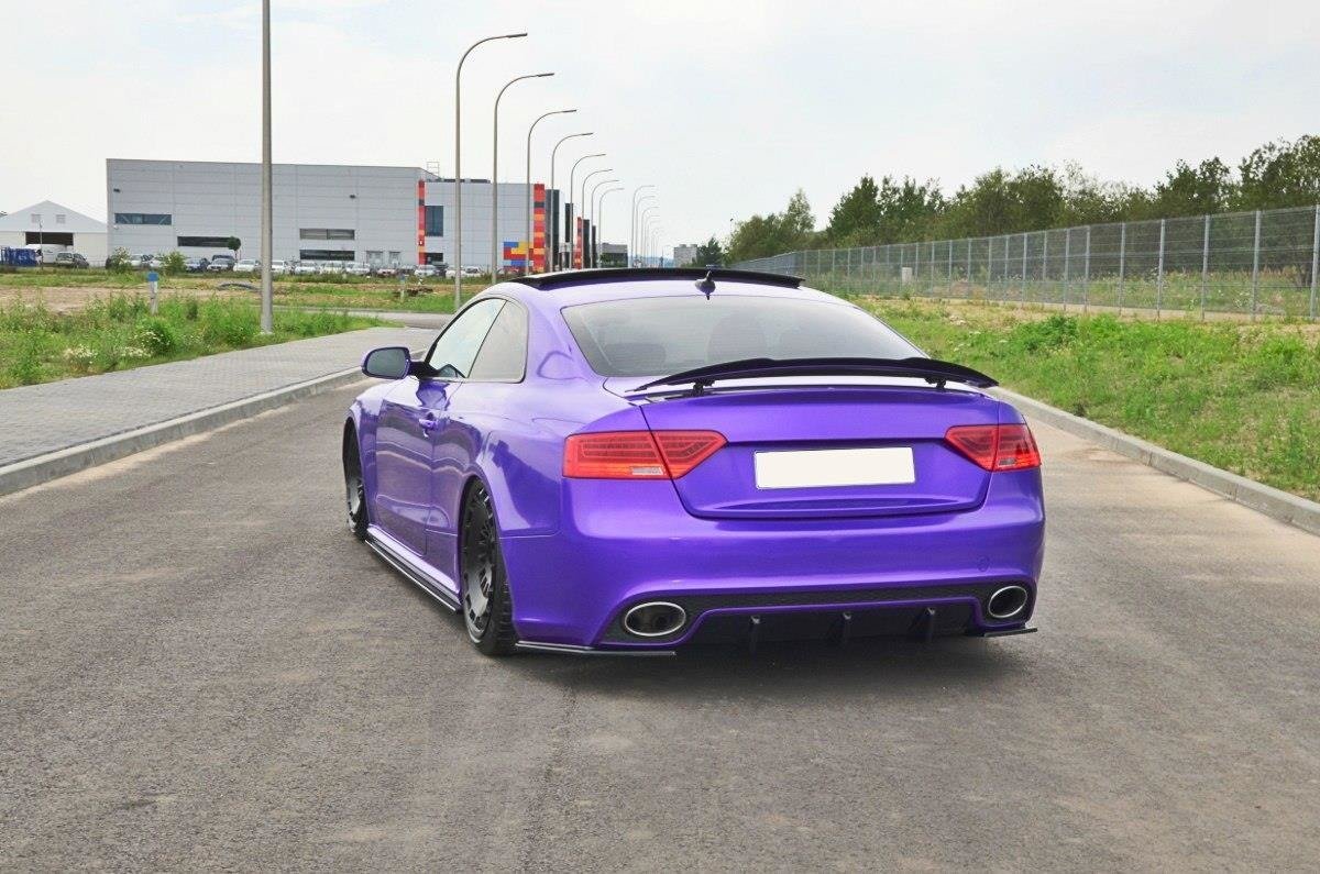 Heck Ansatz Flaps Diffusor passend für Audi RS5 Mk1 8T Facelift schwarz Hochglanz – Ansicht 1