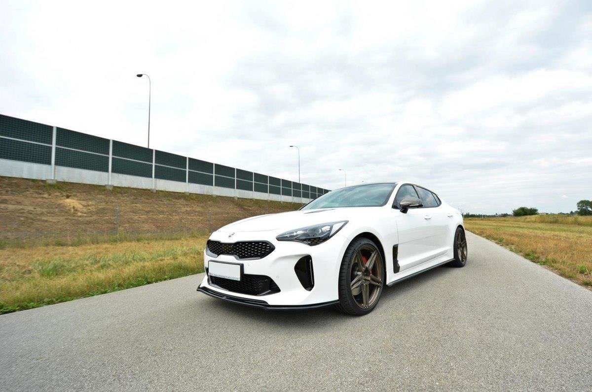 Street+ Spoilerlippe Front Ansatz V.2 passend für Kia Stinger GT / GT-Line / Standard Mk1 schwarz Hochglanz – Ansicht 1