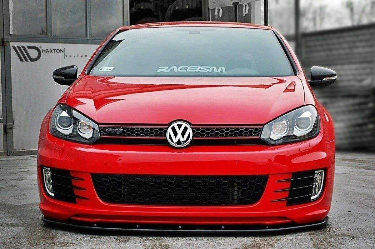Street+ Spoilerlippe Front Ansatz passend für VER.2 VW GOLF 6 (FÜR GOLF GTI 35TH) schwarz Hochglanz – Ansicht 1