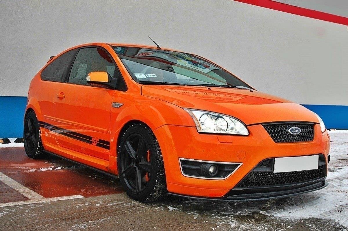 Street+ Spoilerlippe Front Ansatz V.2 passend für Ford Focus ST Mk2 schwarz Hochglanz – Ansicht 3