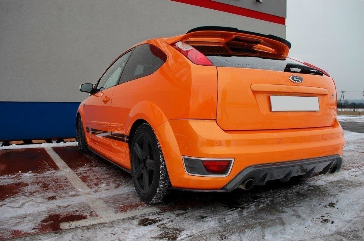 Heck Ansatz Flaps Diffusor V.2 passend für Ford Focus ST Mk2 schwarz Hochglanz – Ansicht 1