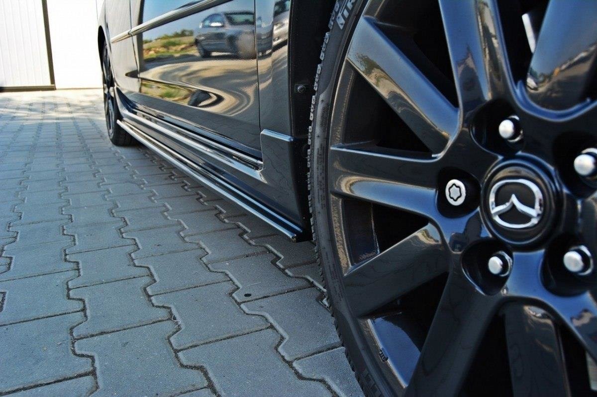 Street+ Seitenschweller Leisten passend für Mazda 3 MPS Mk1 schwarz Hochglanz – Ansicht 1